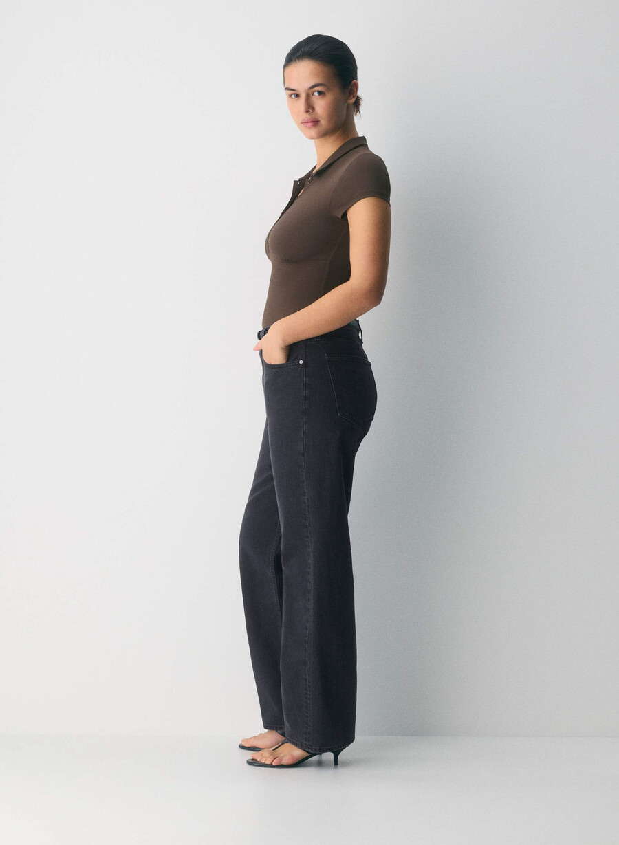 original contour flyer polo-shirt dunkles mochabraun