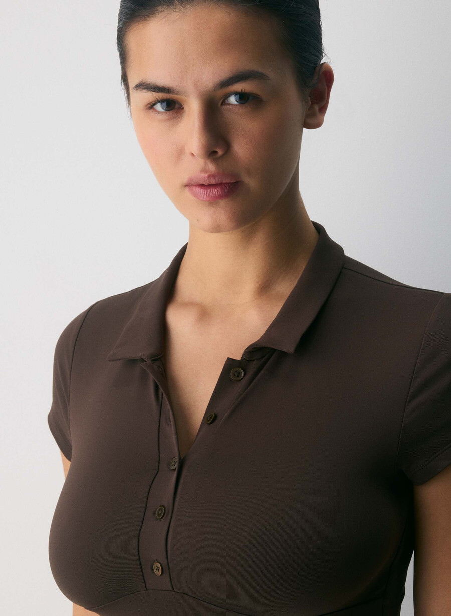 original contour flyer polo-shirt dunkles mochabraun