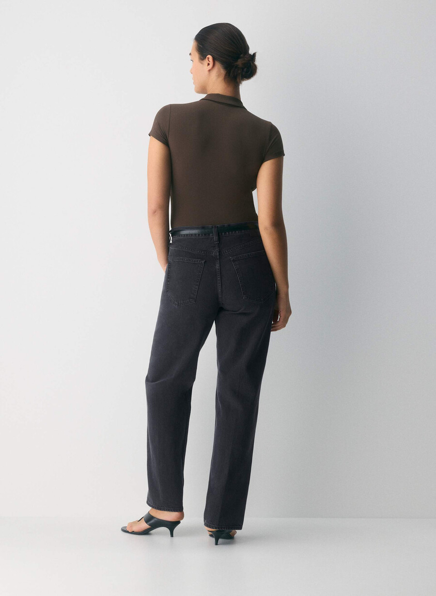 original contour flyer polo-shirt dunkles mochabraun