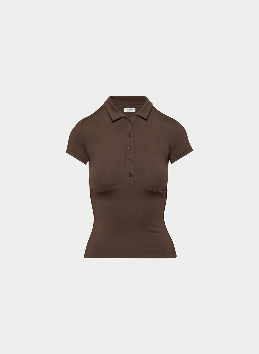 original contour flyer polo-shirt dunkles mochabraun