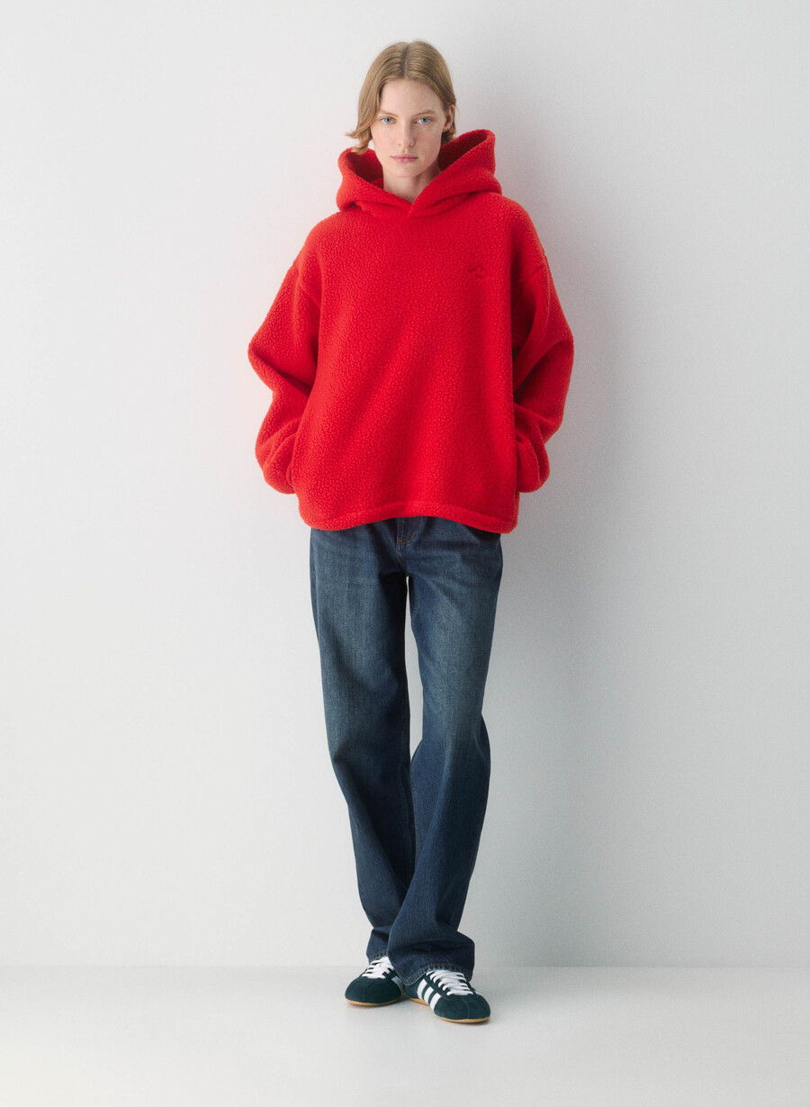 polartec thermal pro hoodie blinkend rot