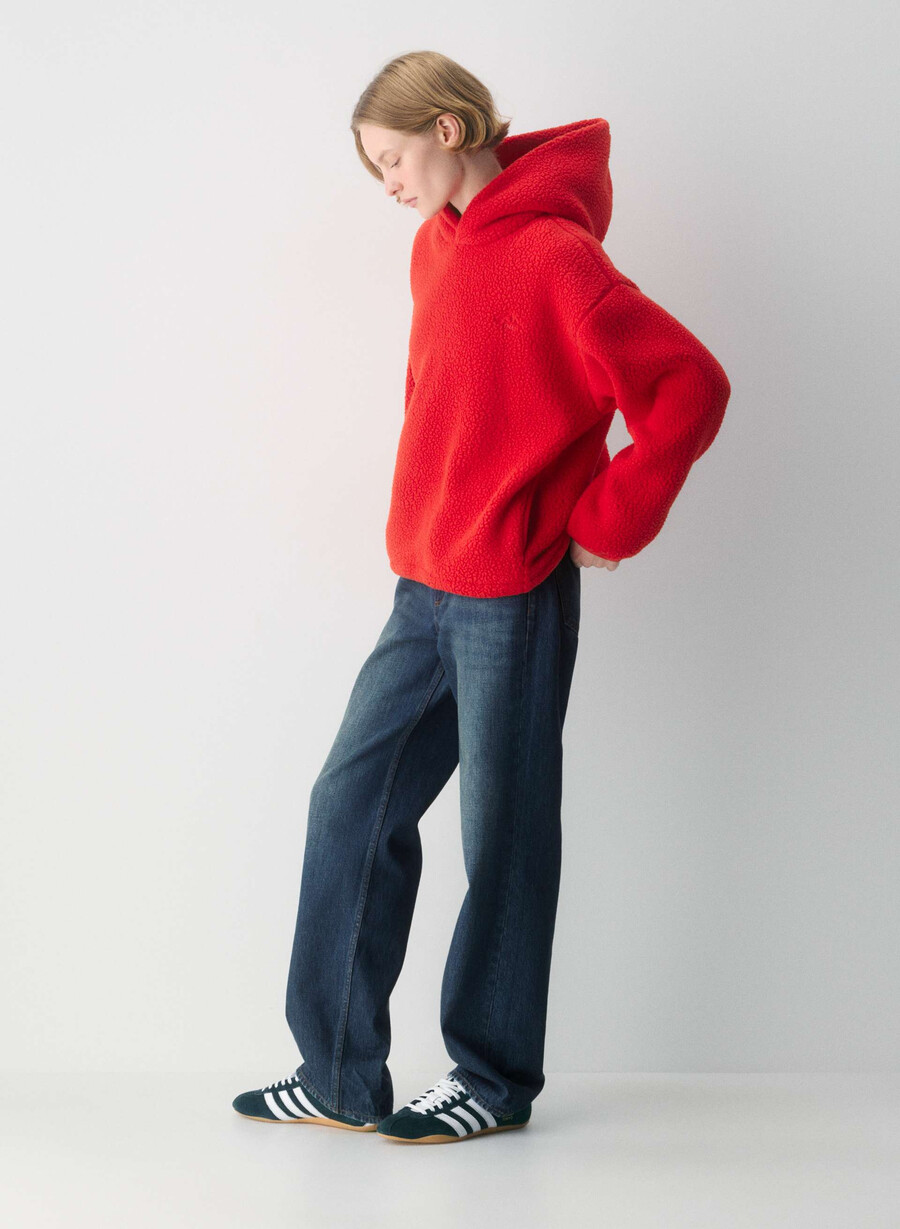 polartec thermal pro hoodie blinkend rot