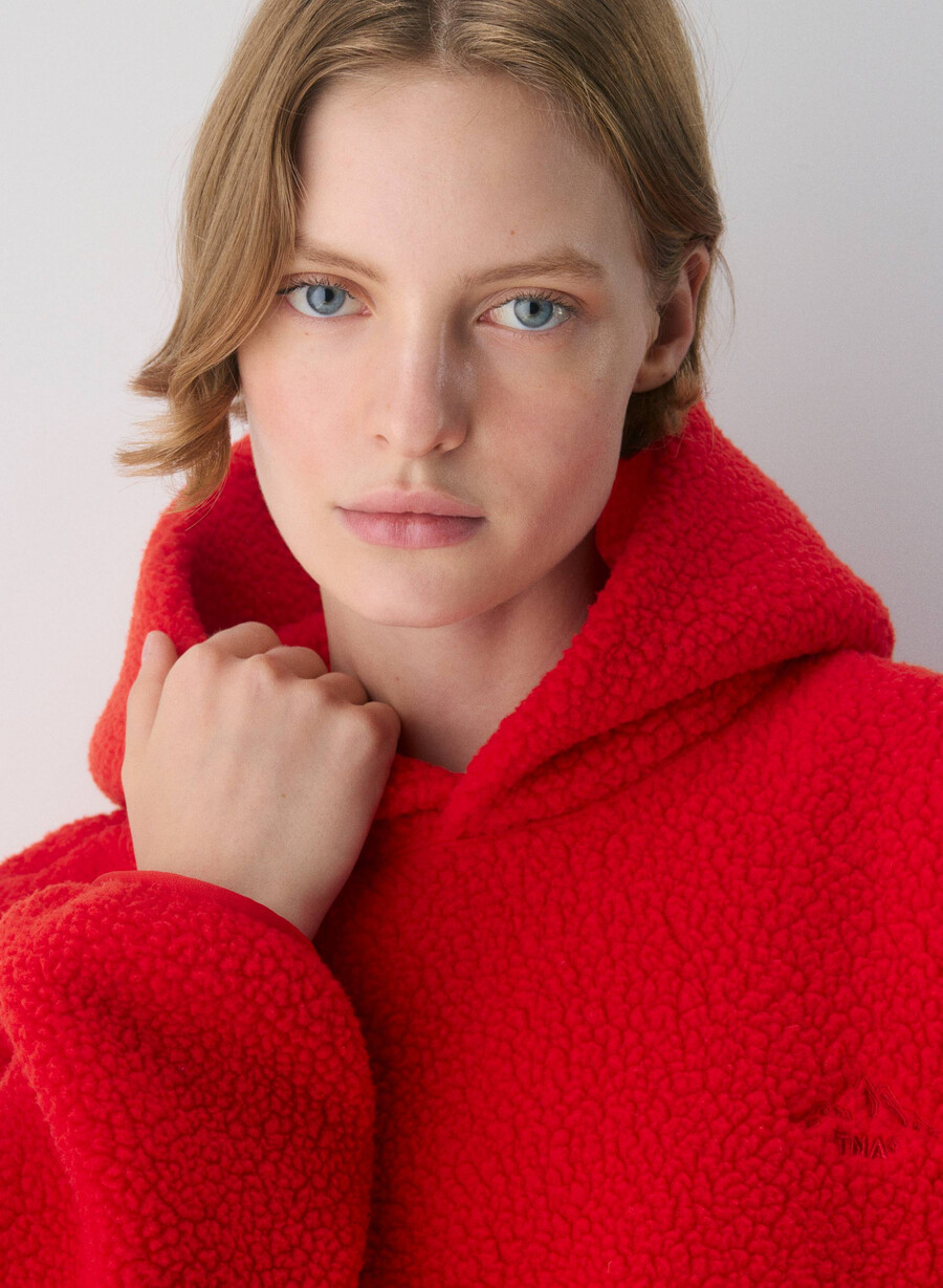 polartec thermal pro hoodie blinkend rot