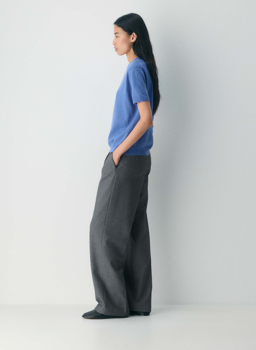 bare merino wool crew t-shirt franzÖsischblau