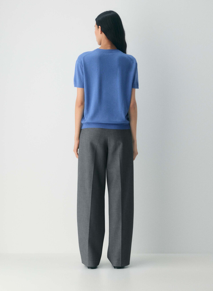 bare merino wool crew t-shirt franzÖsischblau