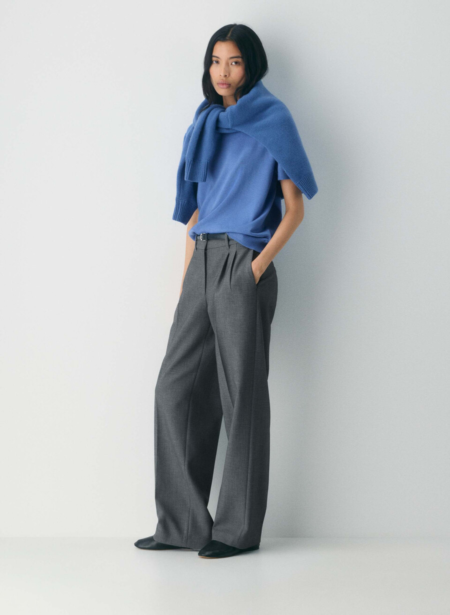 bare merino wool crew t-shirt franzÖsischblau