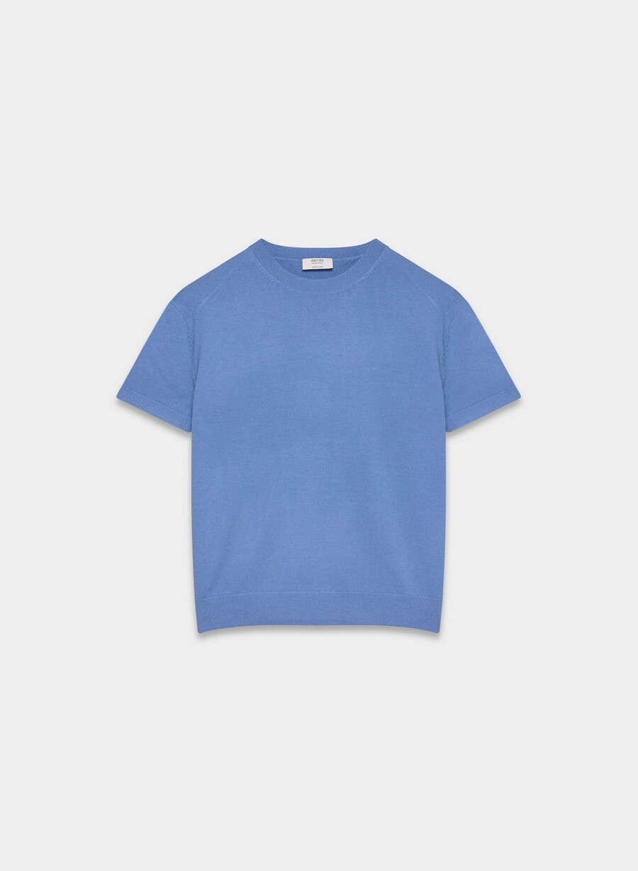 bare merino wool crew t-shirt franzÖsischblau