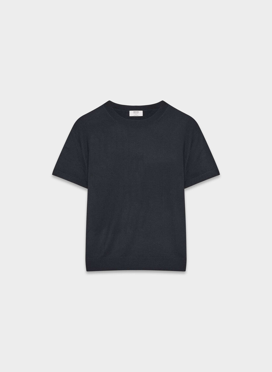 bare merino wool crew t-shirt dunkelnacht marineblau