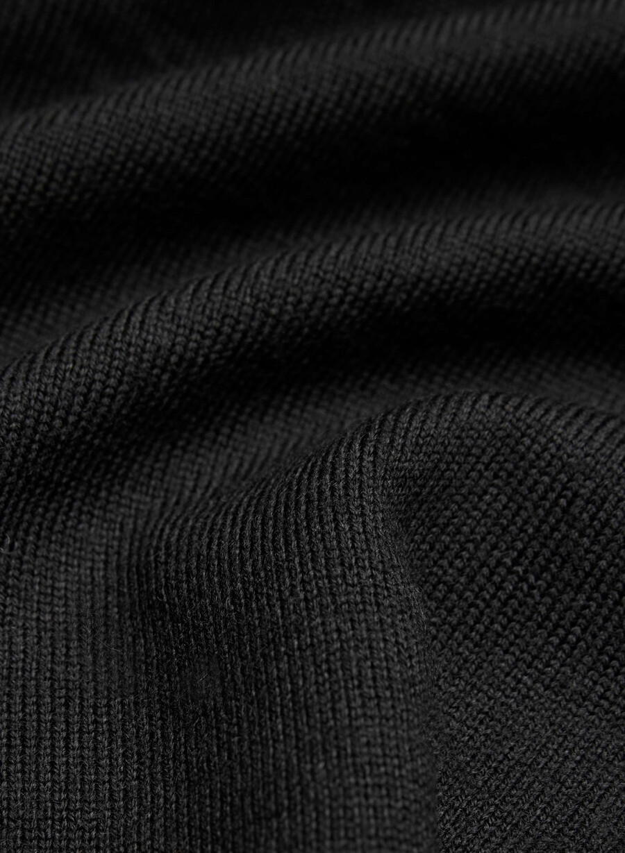 bare merino wool v-neck cardigan schwarz