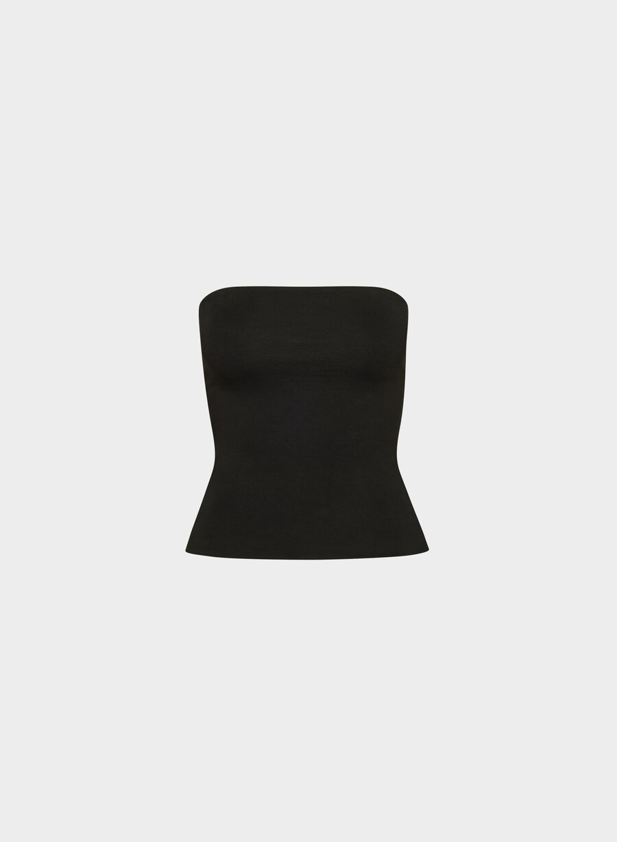 lässiges figurbetontes high-hip-tube-top schwarz