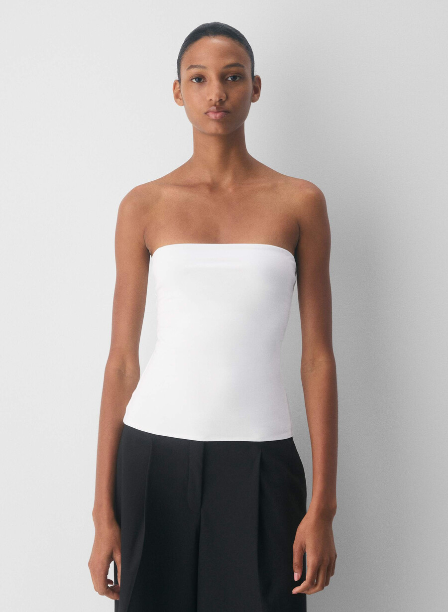 lässiges figurbetontes high-hip-tube-top weiss