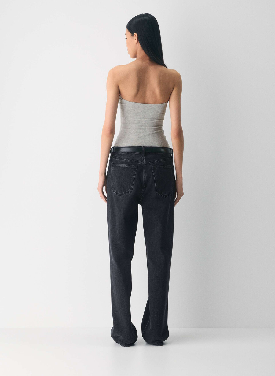 lässiges figurbetontes high-hip-tube-top heather chrome