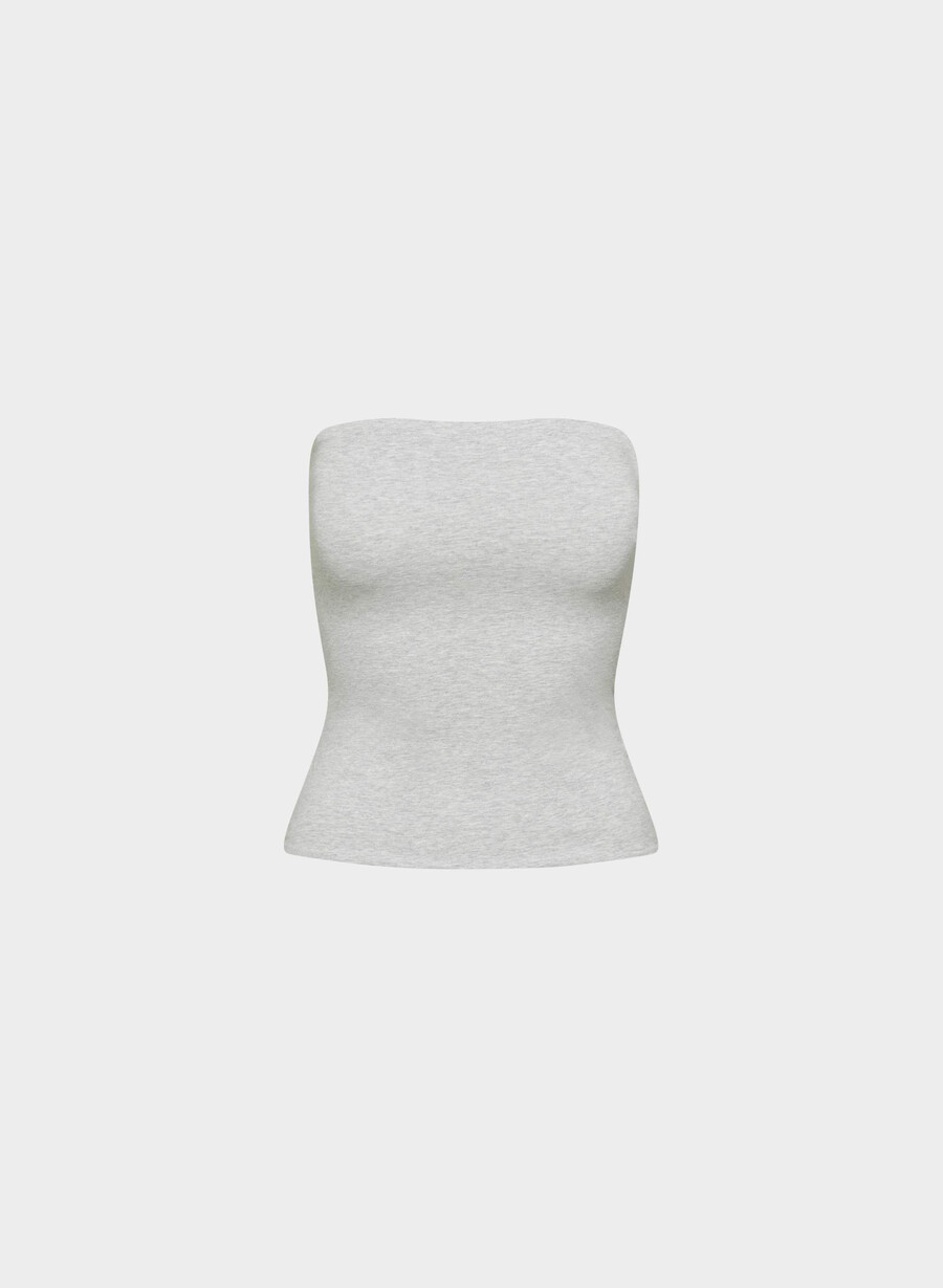 lässiges figurbetontes high-hip-tube-top heather chrome