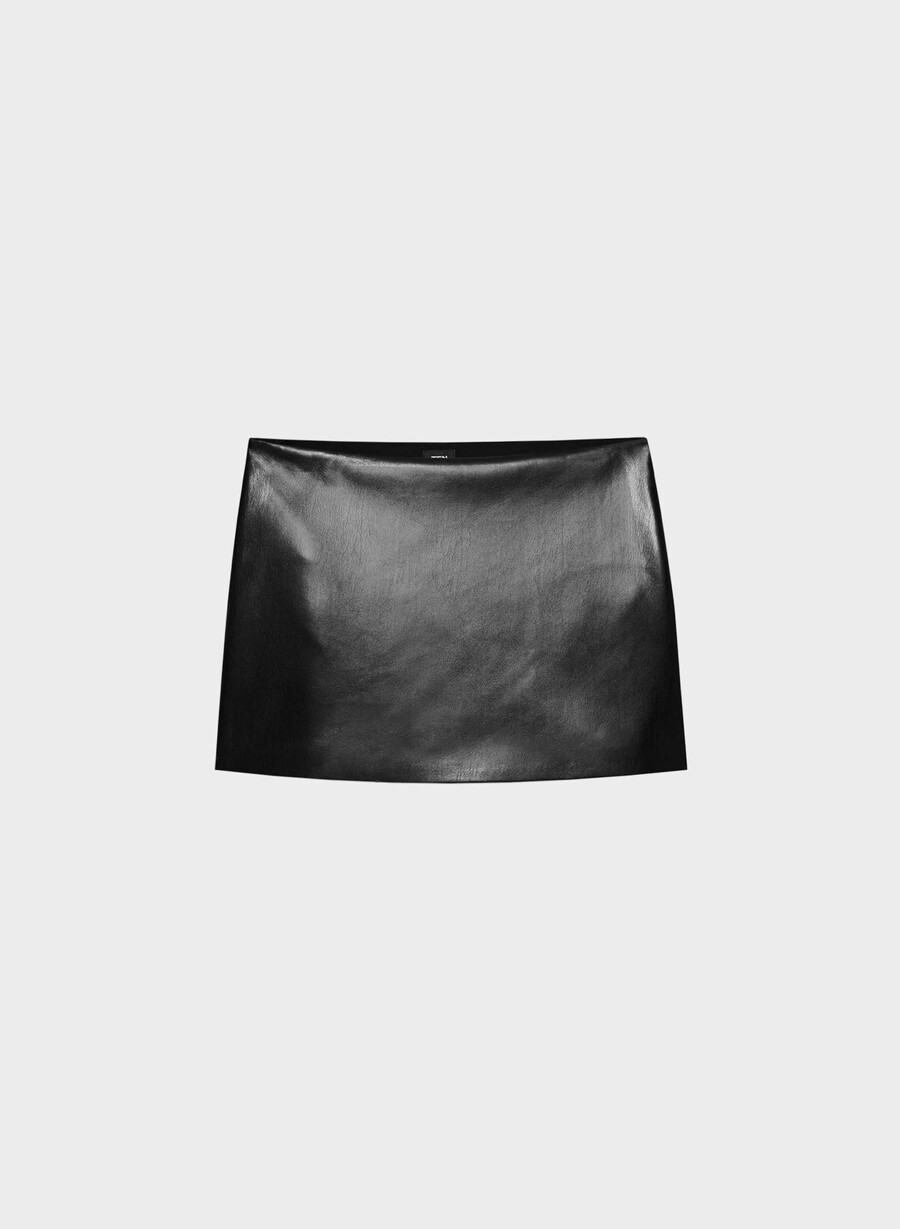 deity skort – unechtes leder schwarz