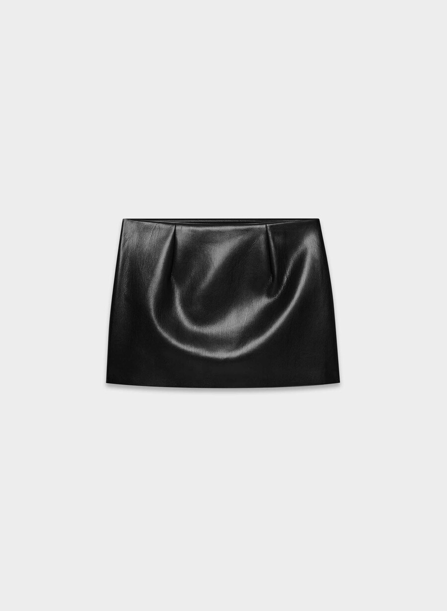 deity skort – unechtes leder schwarz