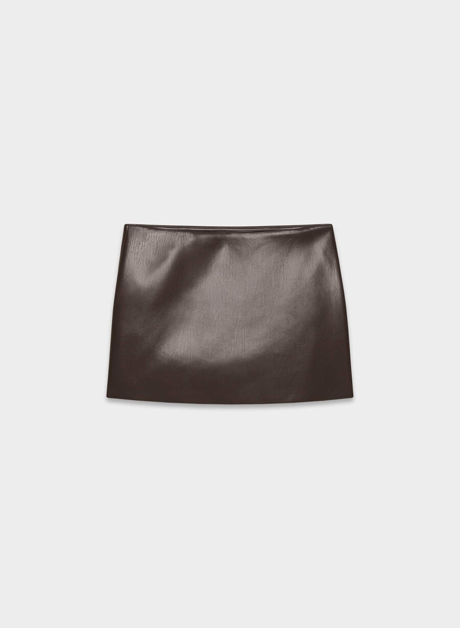 deity skort - unreal leather rich mocha brown