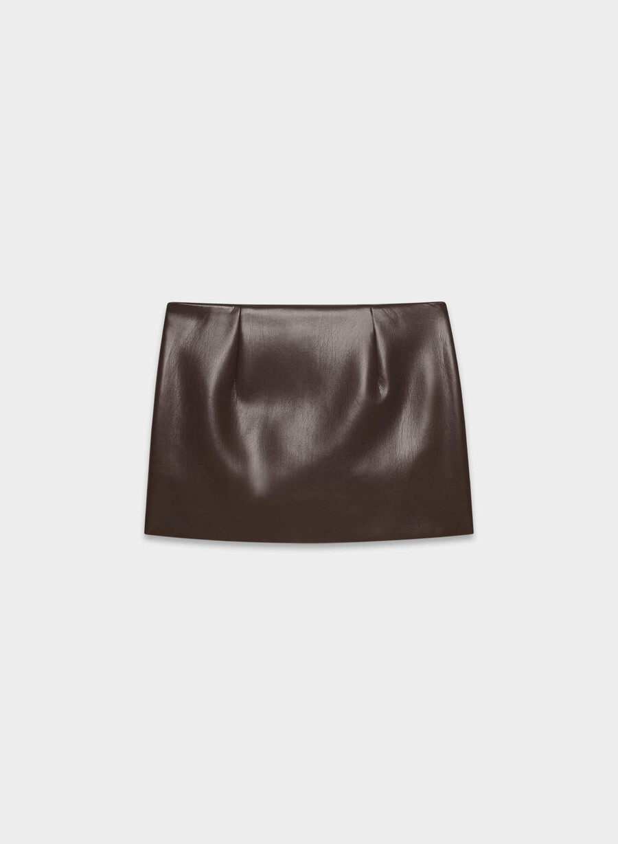deity skort - unreal leather rich mocha brown