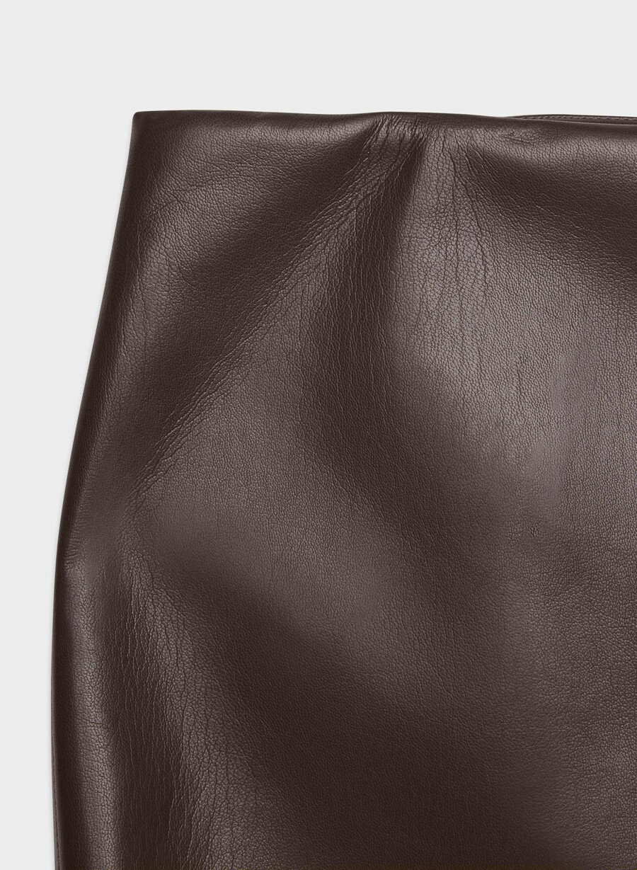 deity skort - unreal leather rich mocha brown