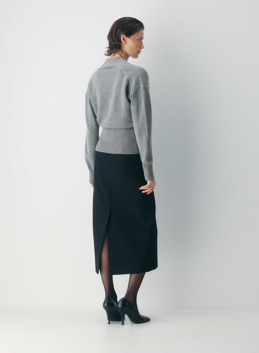 atticus merino-wollpullover meliert dunkelgrau