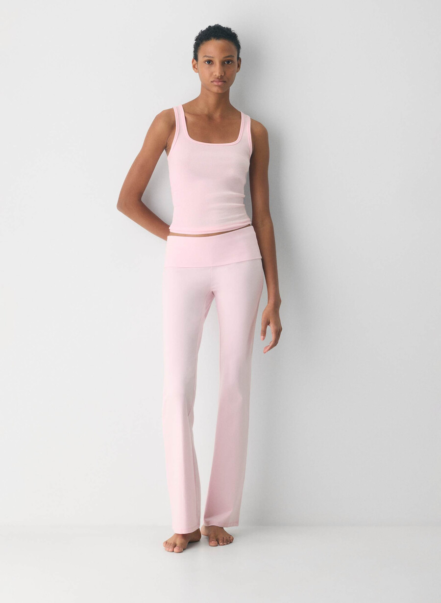 homestretch smooth amp foldover pant villa pink