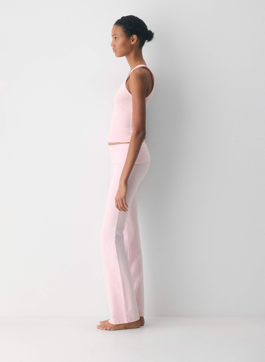 homestretch smooth amp foldover pant villa pink