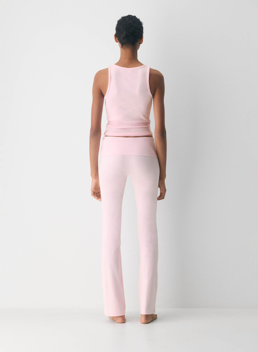 homestretch smooth amp foldover pant villa pink
