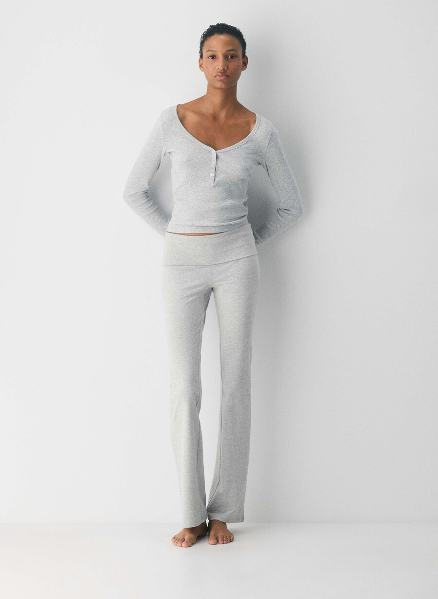 homestretch smooth amp foldover pant heather chrome
