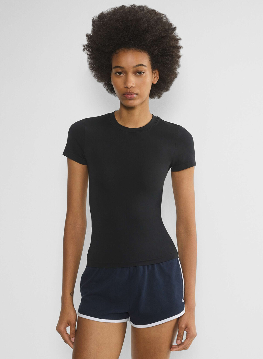 glattes nahtloses willow t-shirt schwarz