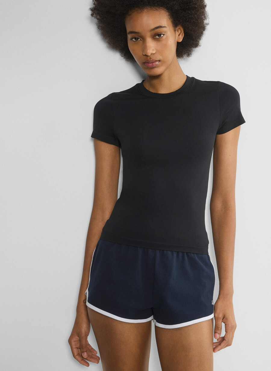 glattes nahtloses willow t-shirt schwarz
