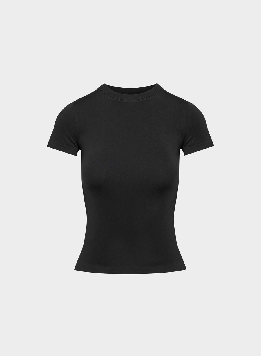 glattes nahtloses willow t-shirt schwarz