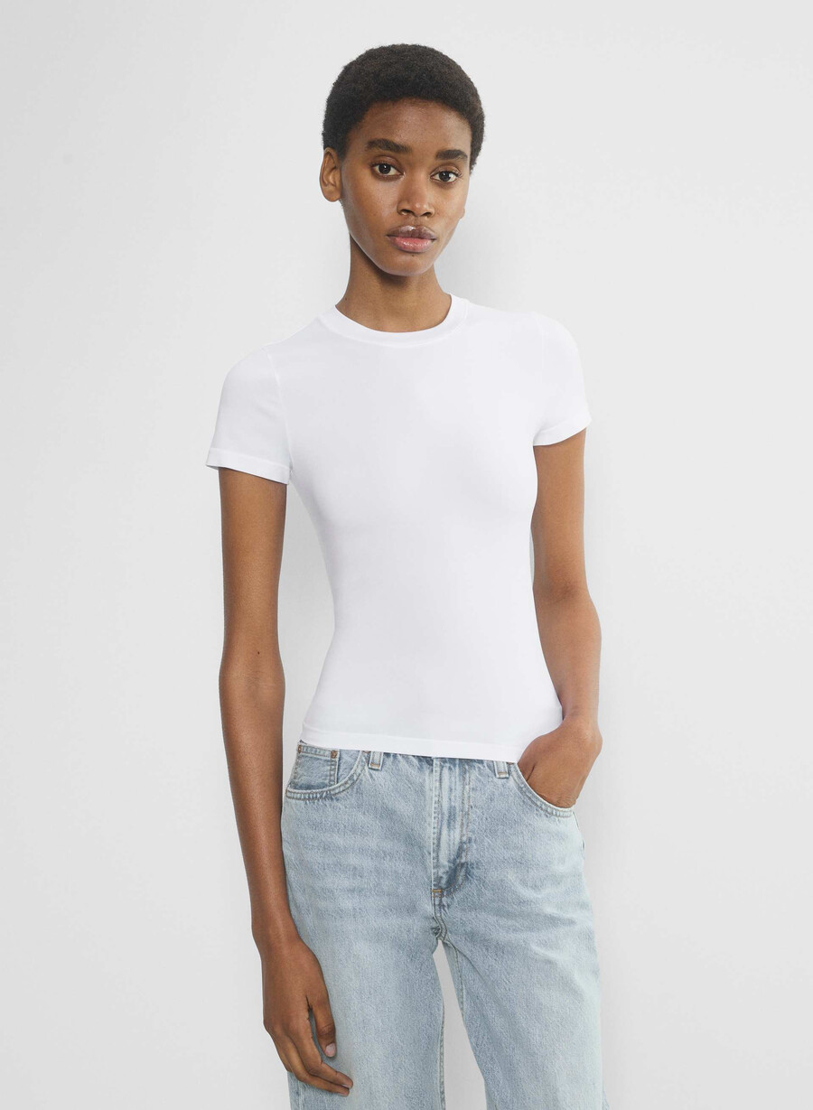 glattes nahtloses willow-t-shirt strahlend weiß