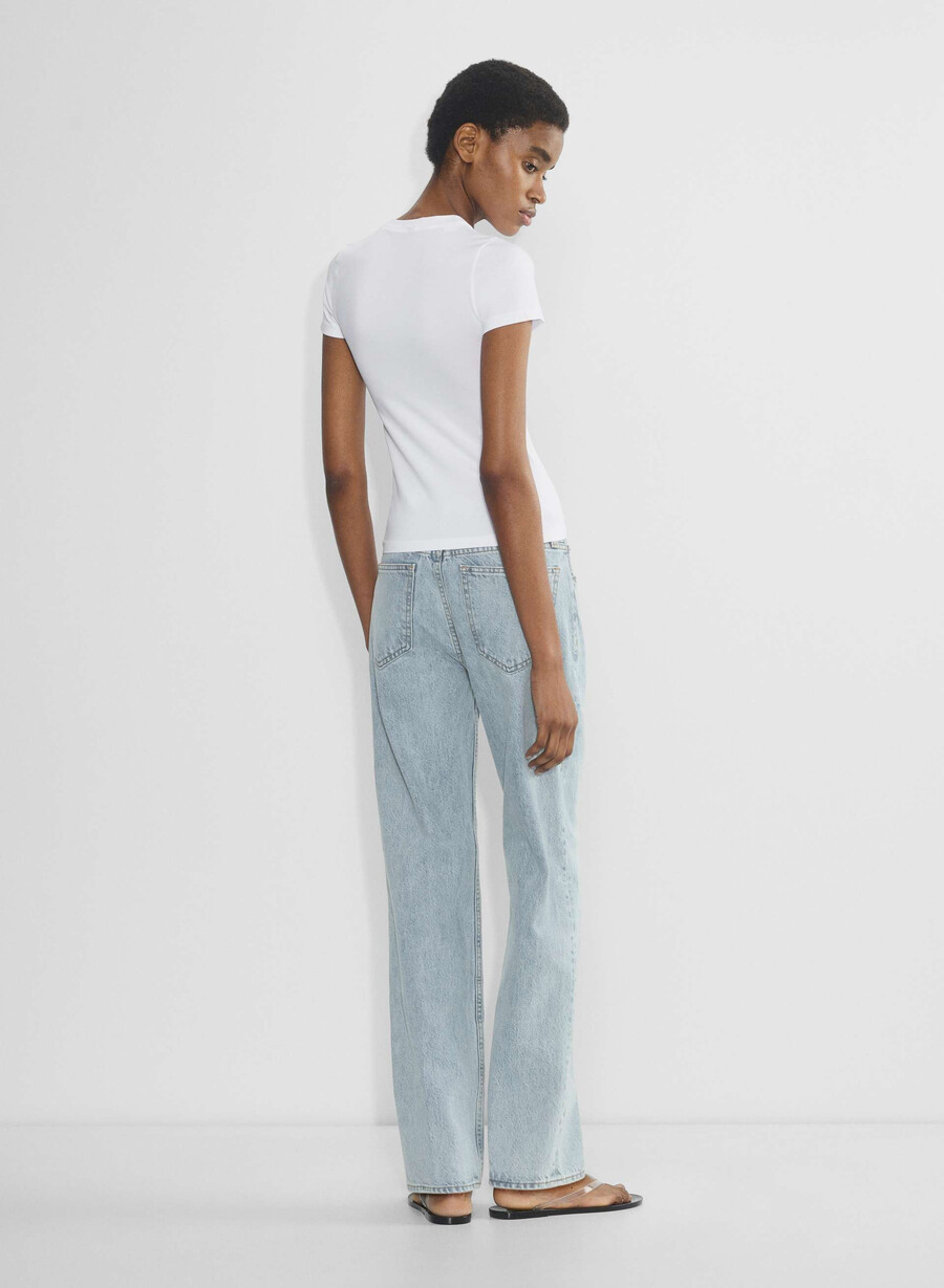 glattes nahtloses willow-t-shirt strahlend weiß