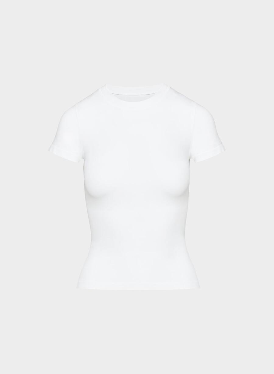 glattes nahtloses willow-t-shirt strahlend weiß