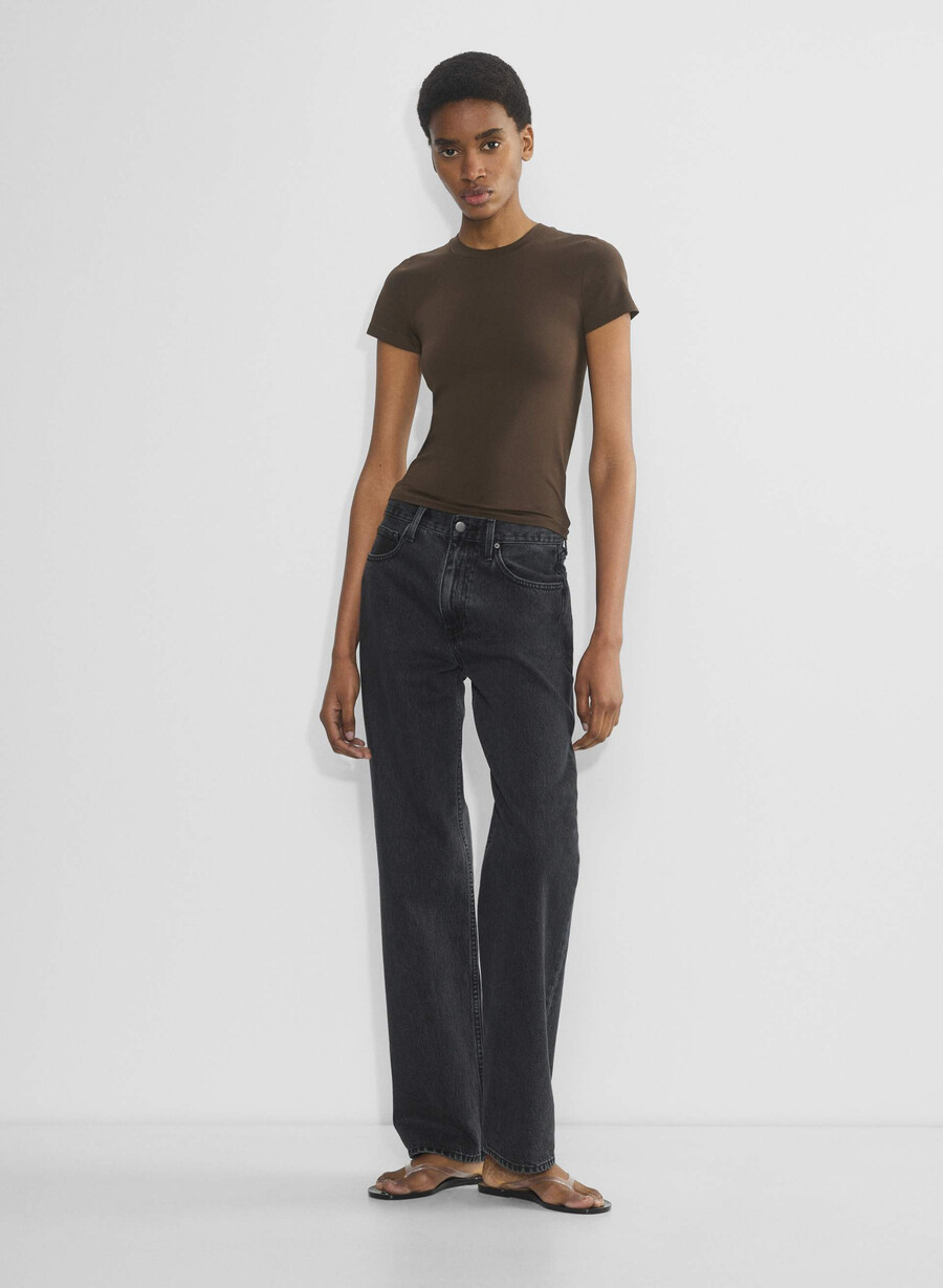 glattes nahtloses willow t-shirt in sattem mokkabraun