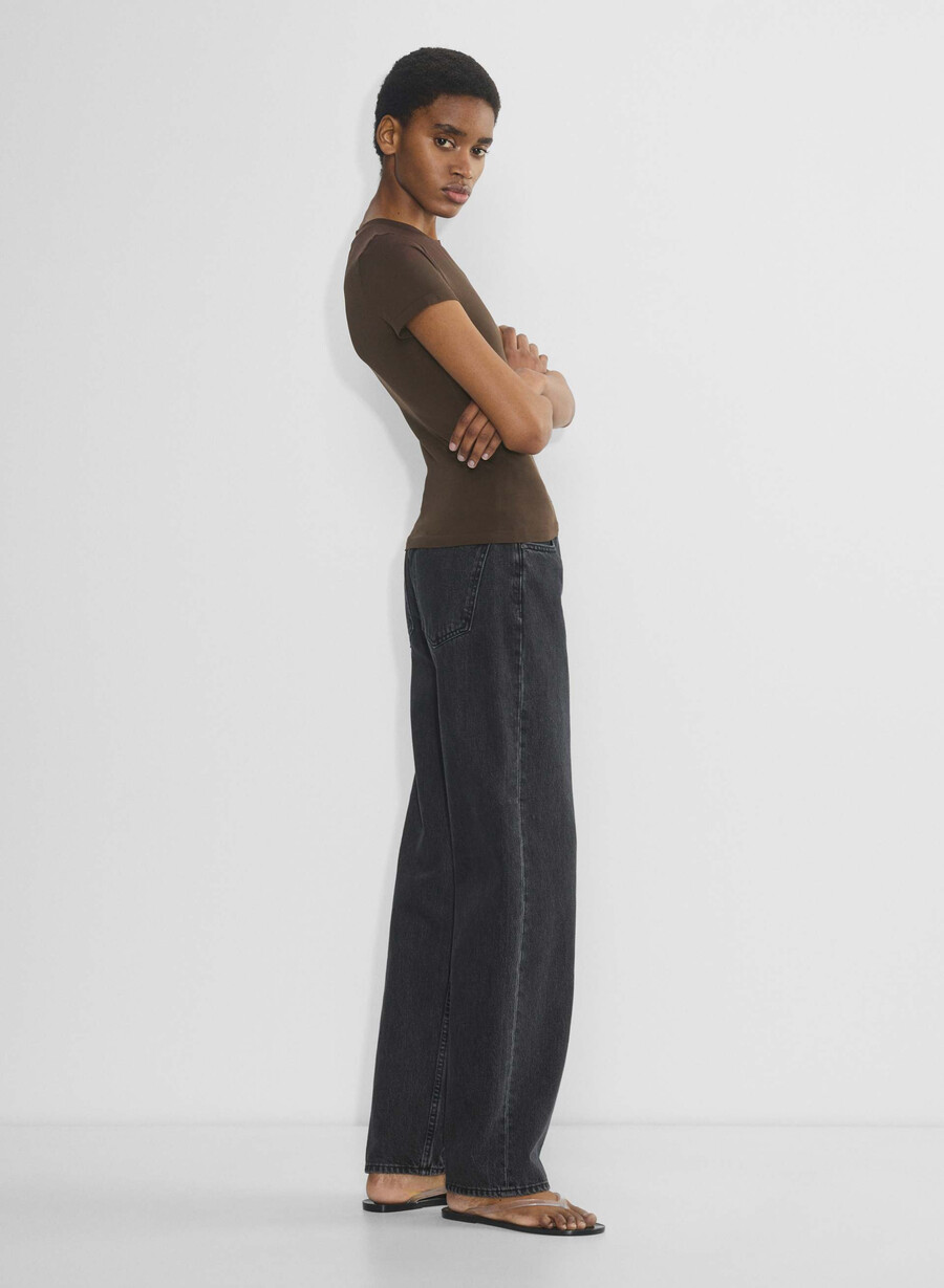glattes nahtloses willow t-shirt in sattem mokkabraun