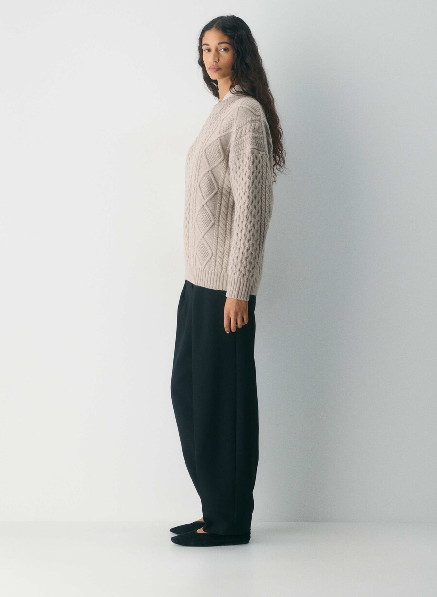heritage strickpullover aus merinowolle farbe heather nomad taupe
