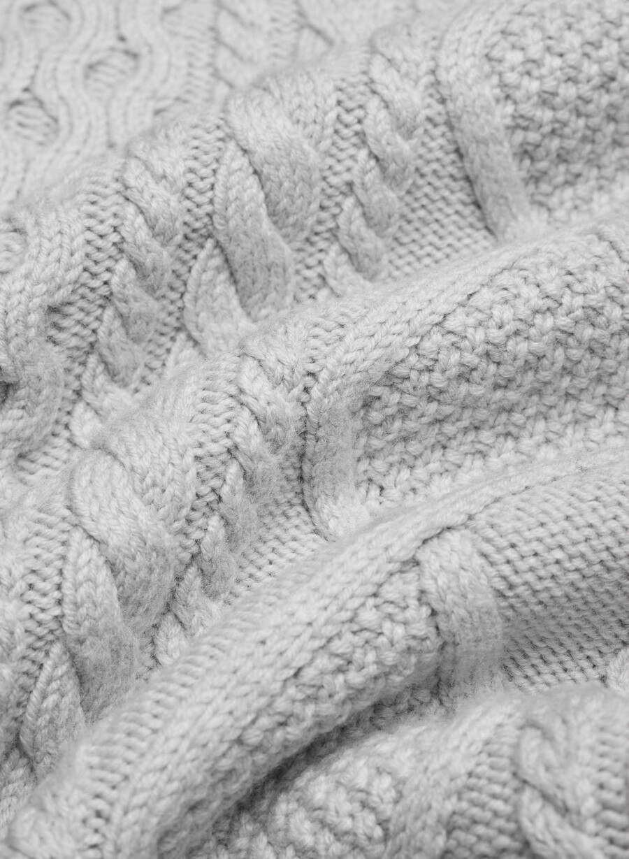 heritage strickpullover aus merinowolle rundhalsausschnitt meliertes chrom