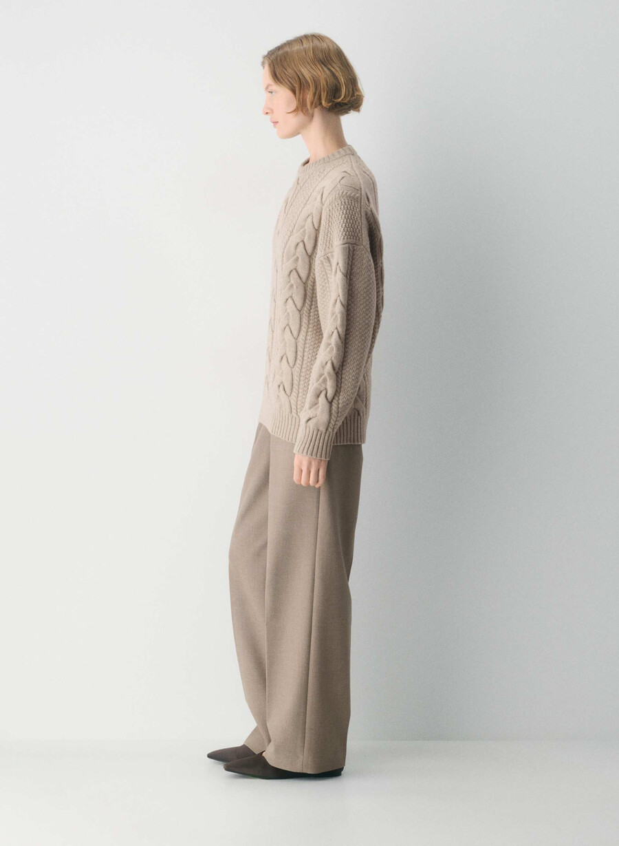 heritage strickpullover aus merinowolle farbe heather nomad taupe