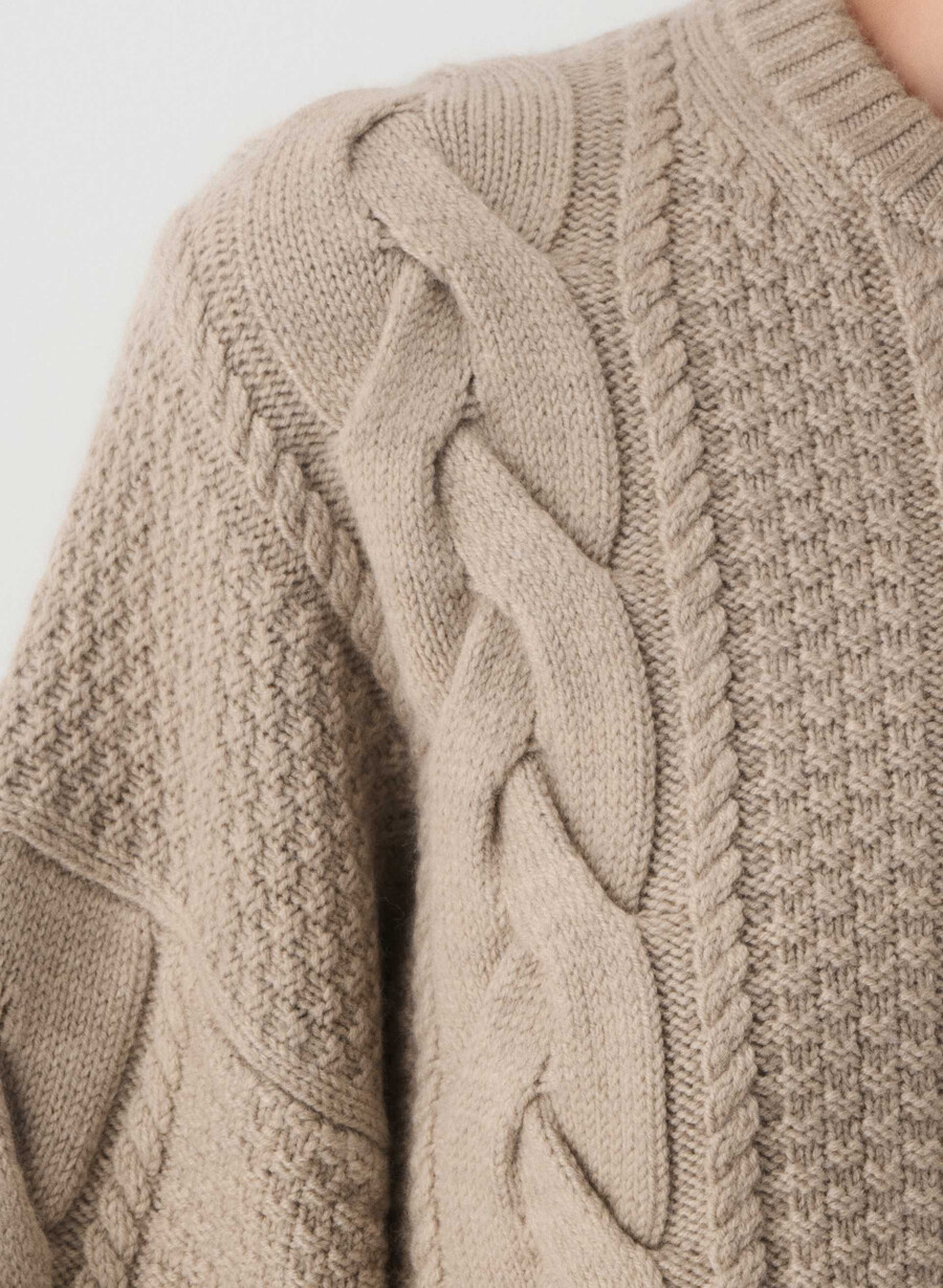 heritage strickpullover aus merinowolle farbe heather nomad taupe