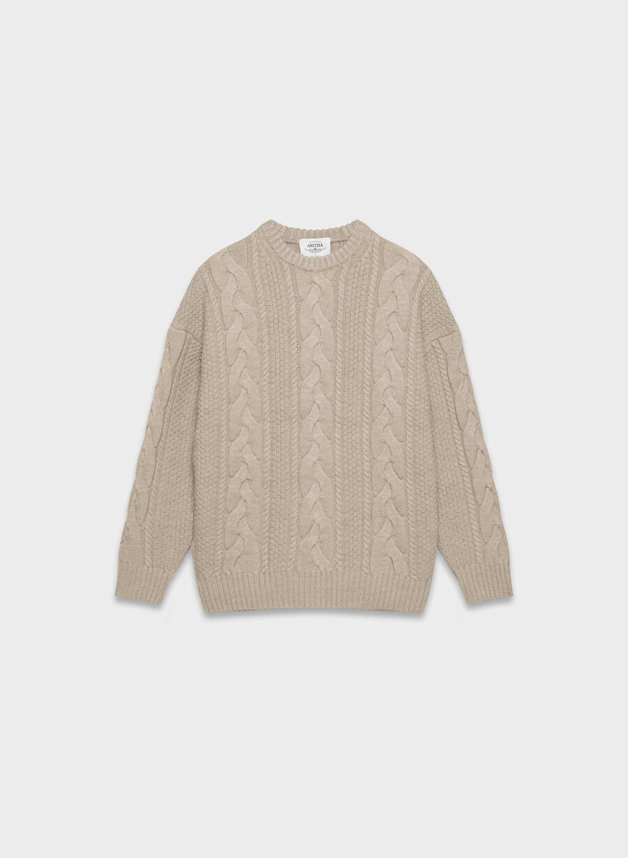heritage strickpullover aus merinowolle farbe heather nomad taupe