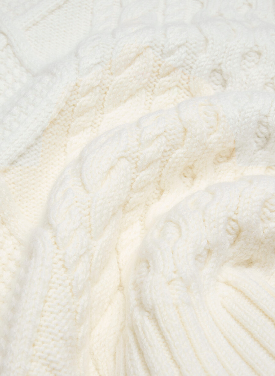 heritage strickpullover aus merinowolle mit 14-reißverschluss farbe flüsterweiß