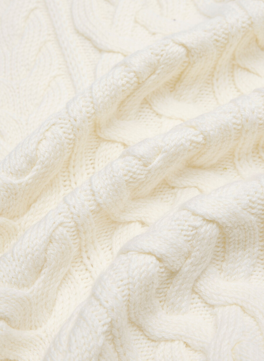 heritage strickpullover aus merinowolle mit 14-reißverschluss farbe flüsterweiß