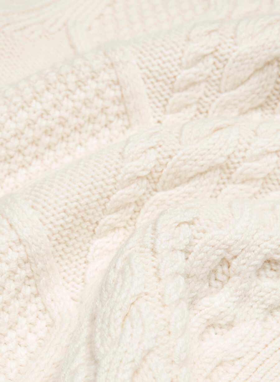 heritage strickcardigan aus merinowolle mit kragen farbe seaside cream