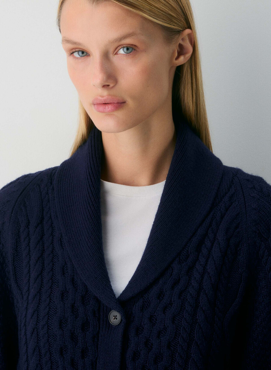 heritage strickcardigan aus merinowolle admiral