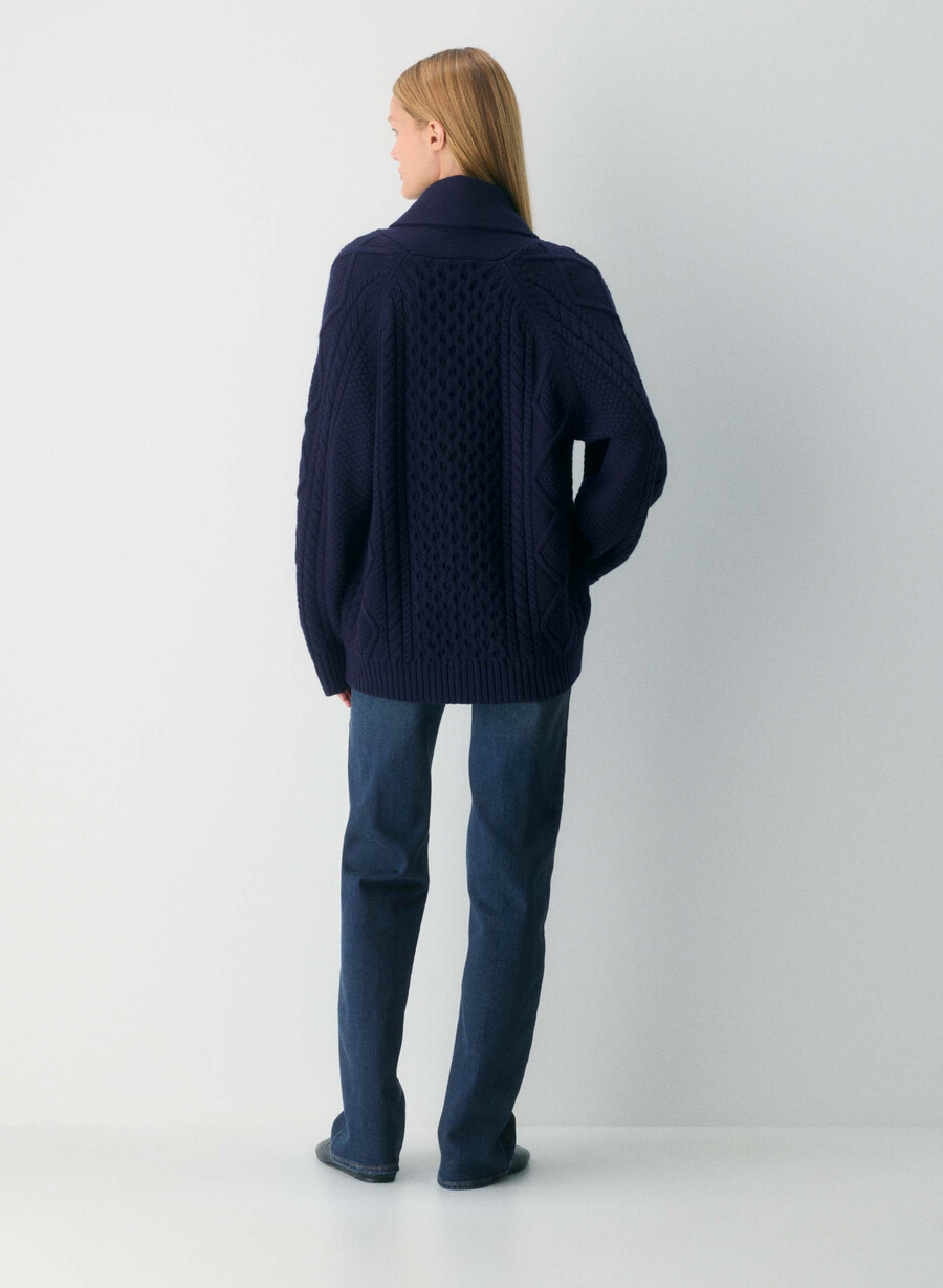 heritage strickcardigan aus merinowolle admiral