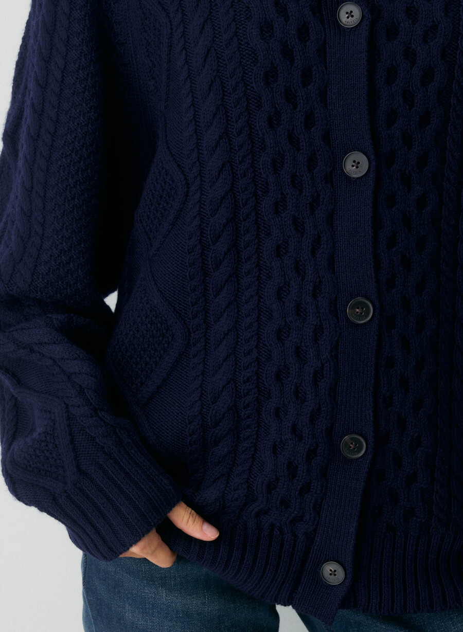 heritage strickcardigan aus merinowolle admiral