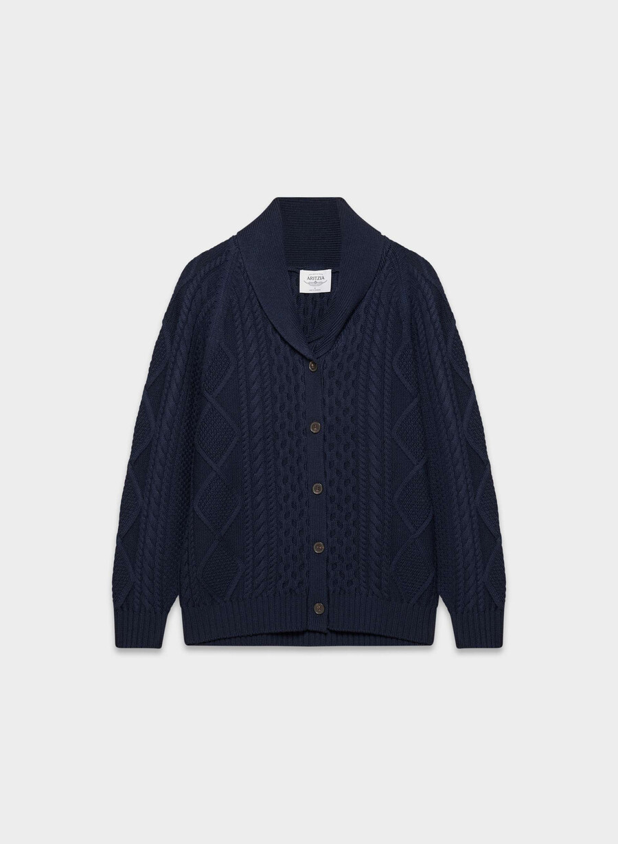 heritage strickcardigan aus merinowolle admiral