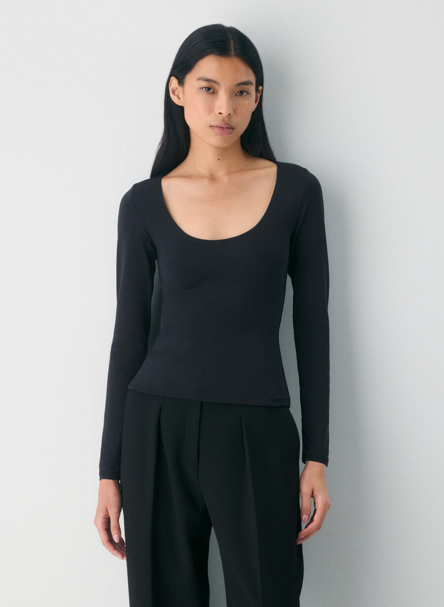 original contour astral langarmshirt schwarz