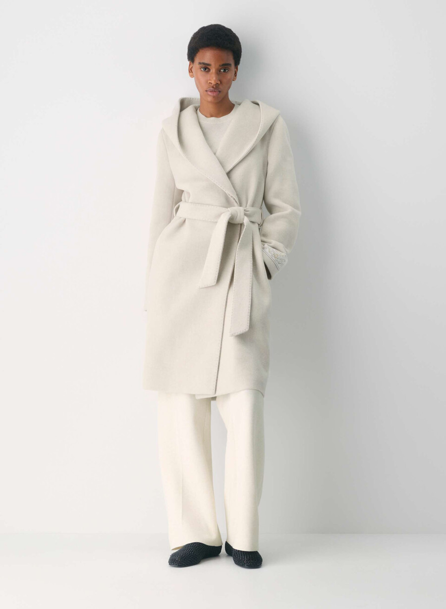 der emilie-mantel – weicher wollkaschmir meliert hellbeige