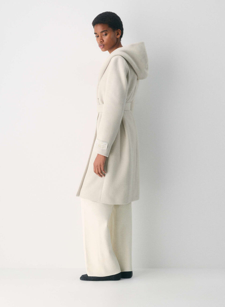 der emilie-mantel – weicher wollkaschmir meliert hellbeige